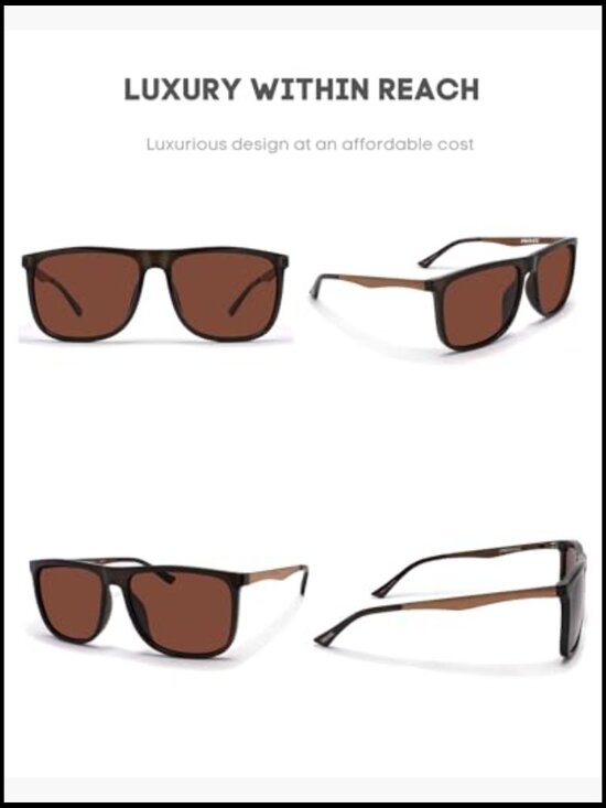 Extra Large 155mm Polarized Square Sunglasses for Big Heads main image 4